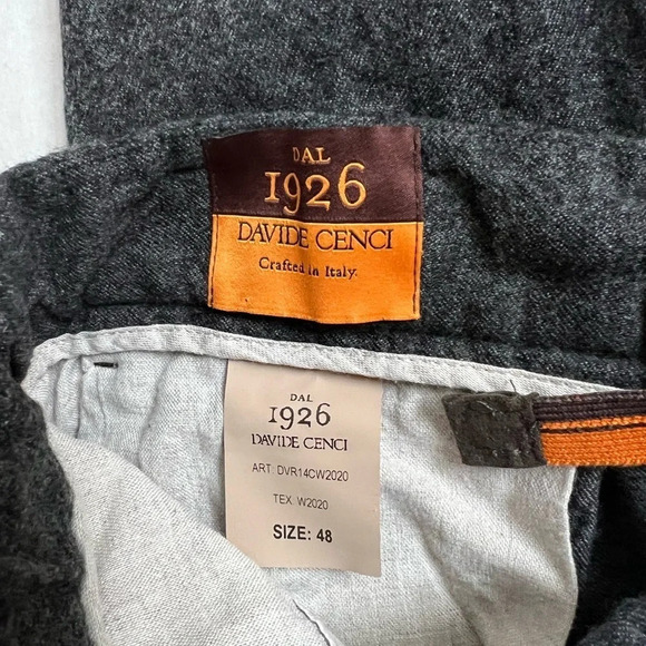 See Desc! Made in Italy DAVIDE CENCI Pants Wool Gray Strait Legs Trousers US 10? - Picture 7 of 9